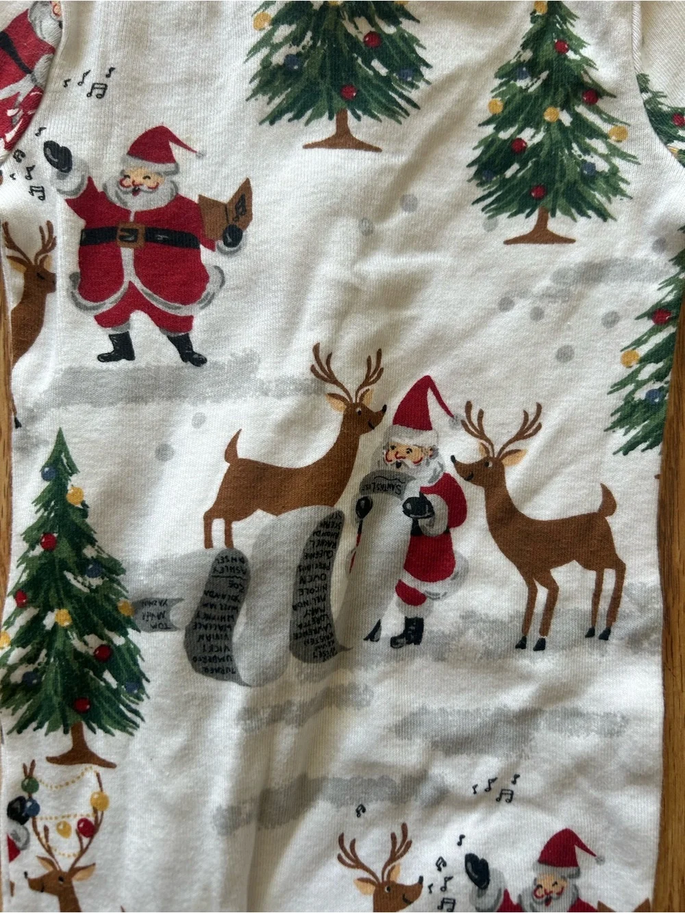 Pottery Barn Kids Holiday Reindeer & Tree Footie One Piece Pajamas Size 0-3 mos.